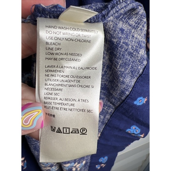 Free People Petit Fours Boho Linen Blend Tiered Mini Dress Size Small Indigo - Picture 10 of 15